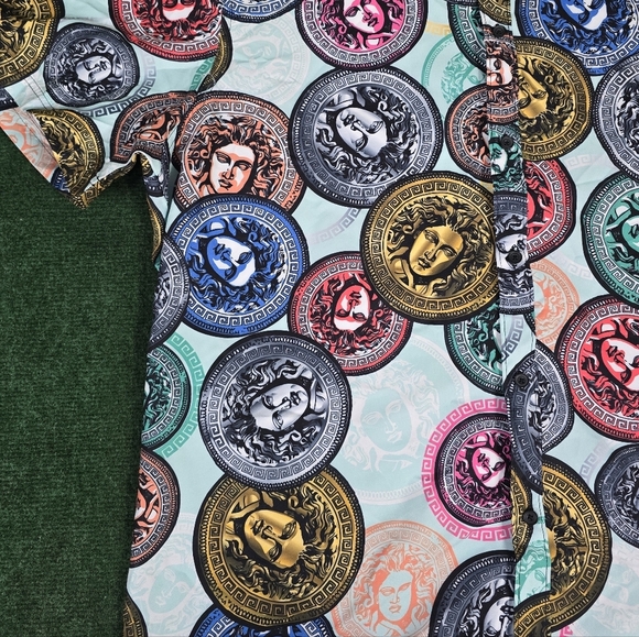 Red Ape | MCMXXXIII Medusa Coin Flip Button Down Mens Shirt - Plus SIZE 4x - Picture 5 of 16